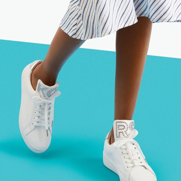 MICHAEL Michael Kors Shoes - Michael Kors Mindy White Leather Studded Sneaker